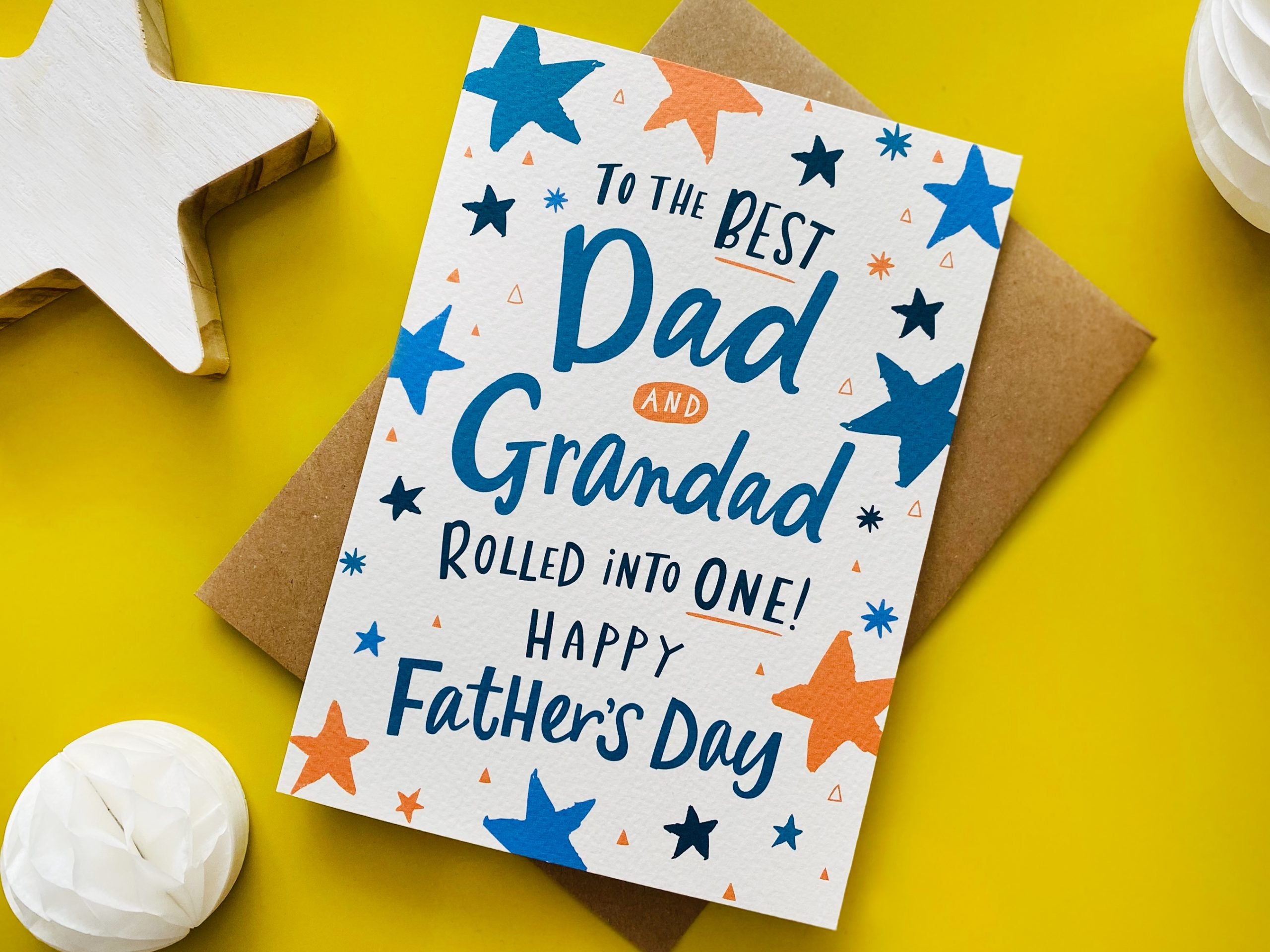 digitally drawn and hand finished father's day card