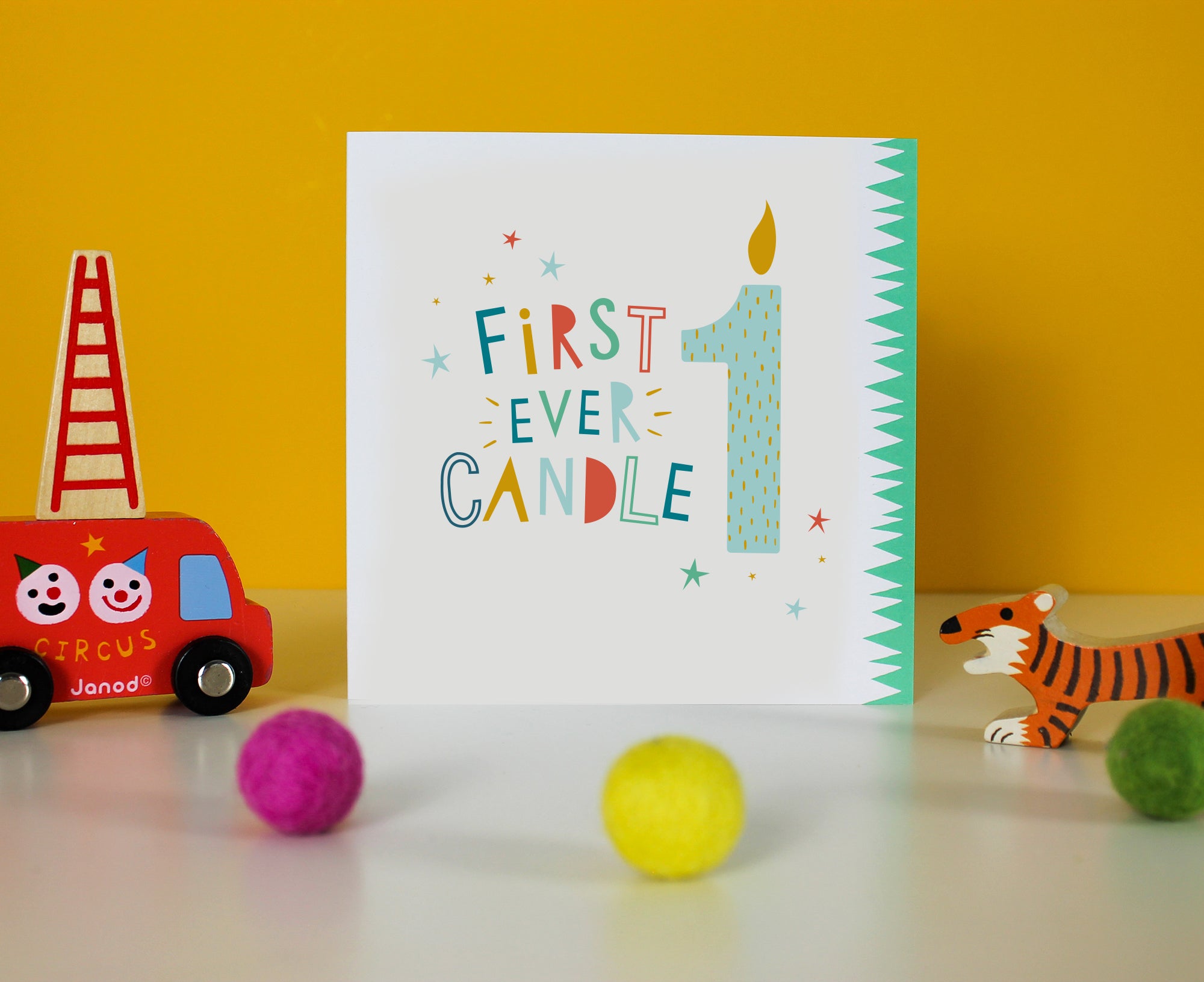 digitally drawn and hand finished boy's birthday card