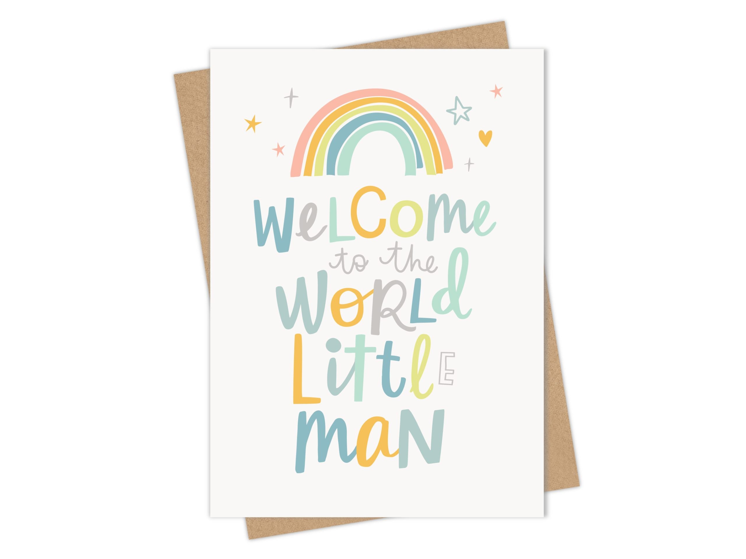 Welcome to the World Little Man - New Baby Card