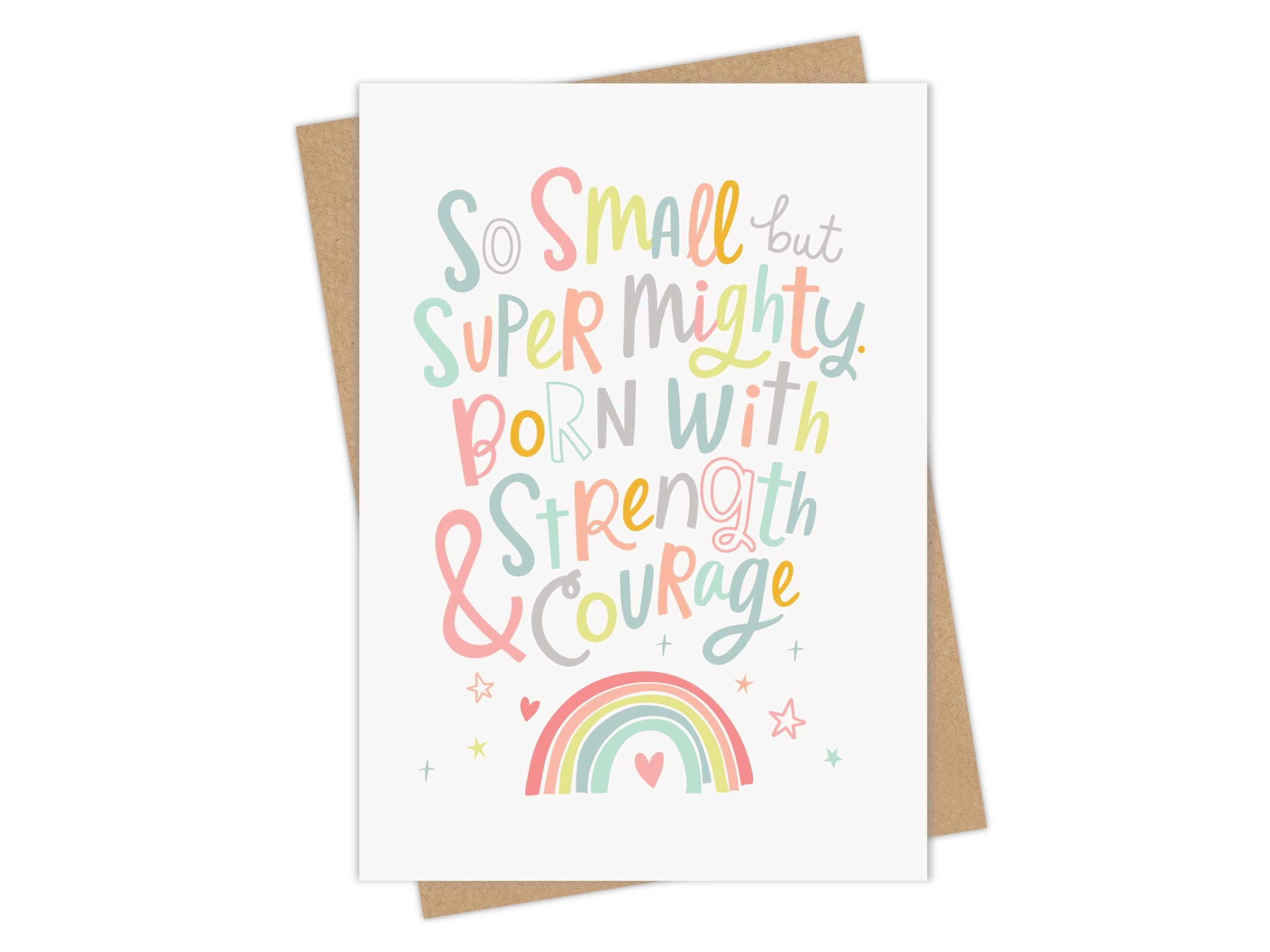 Small But Mighty Born Fighting - New Baby Card