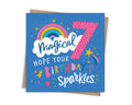 Magical 7 - Birthday Sparkles - Age 7 Birthday Card