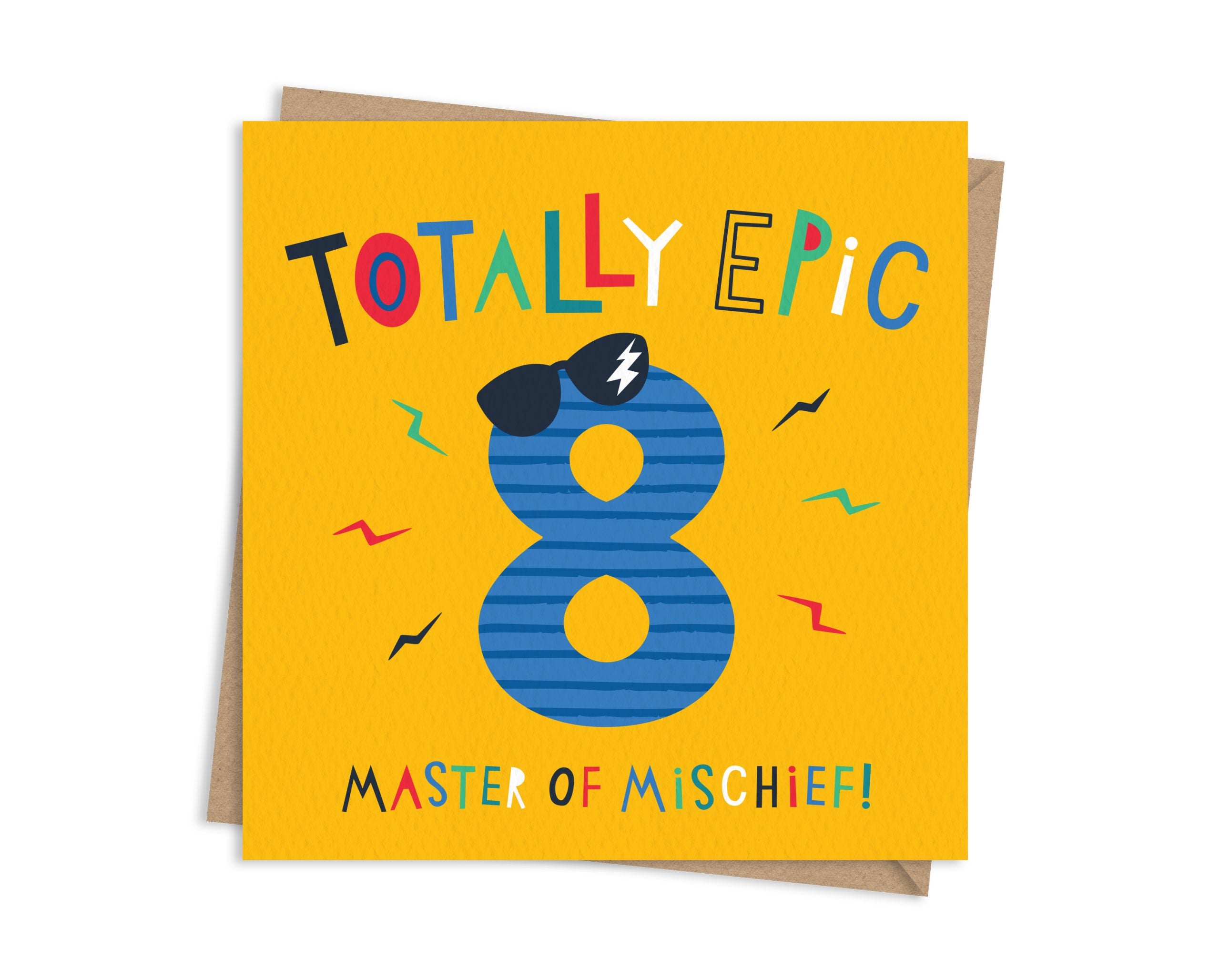 Totally Epic Master of Mischief - 8th Birthday Card