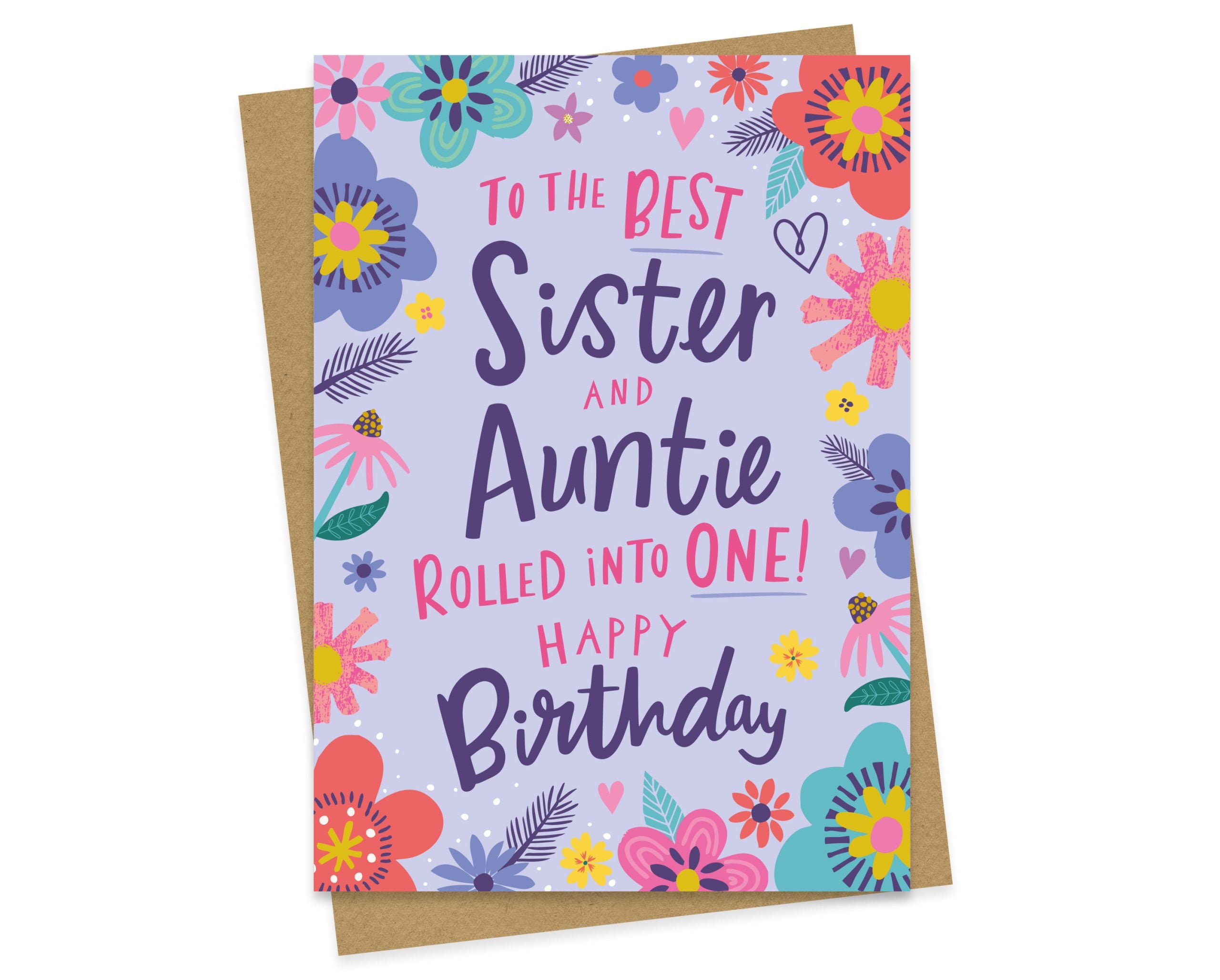 Best Sister and Auntie  - Birthday Card