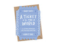 A Ticket to the World - New Baby Boy Card