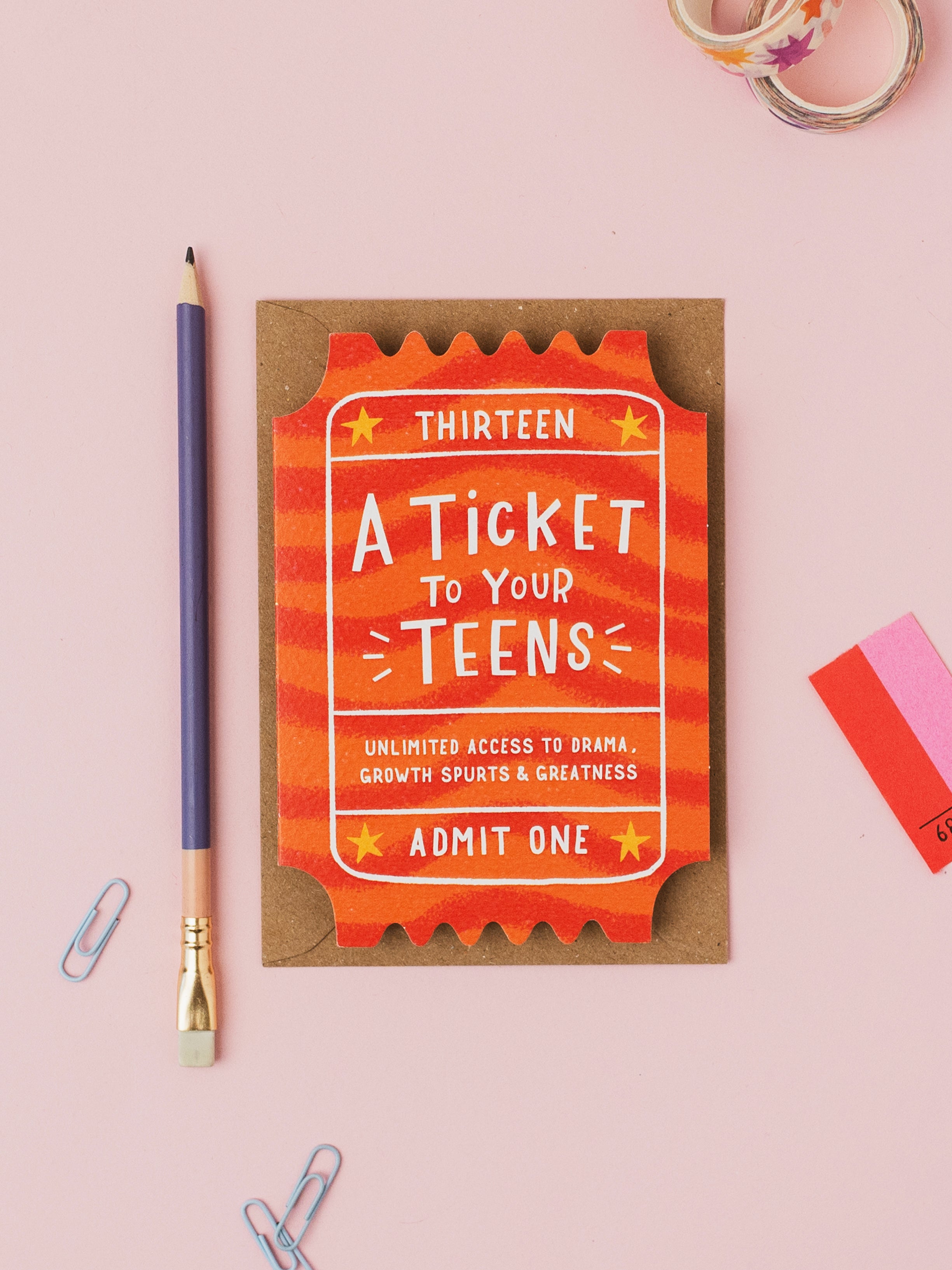 A Ticket To Your Teens - Age 13 Birthday Card