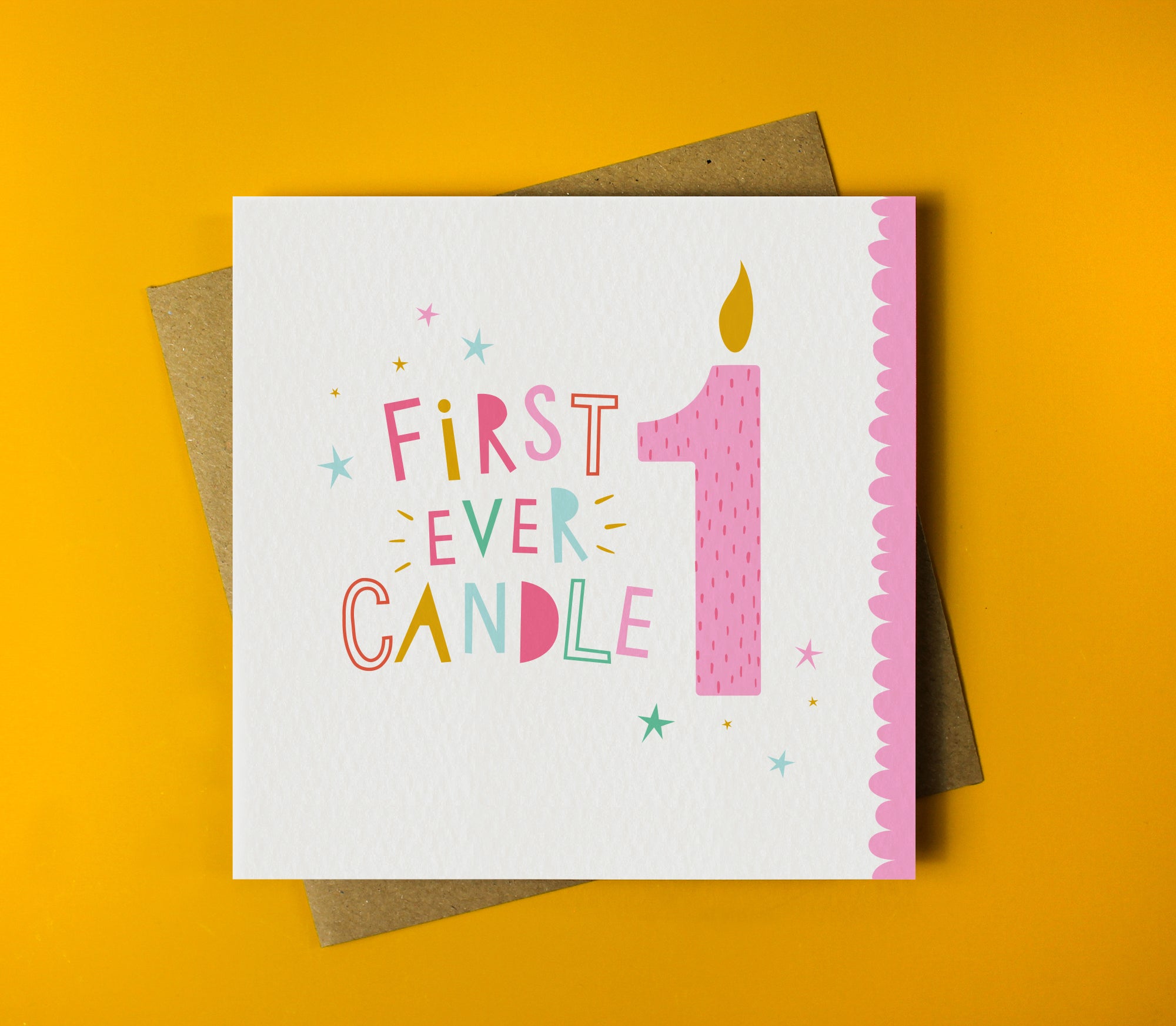 digitally drawn and hand finished girl's birthday card