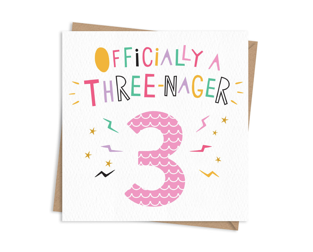 digitally drawn and hand finished girl's birthday card