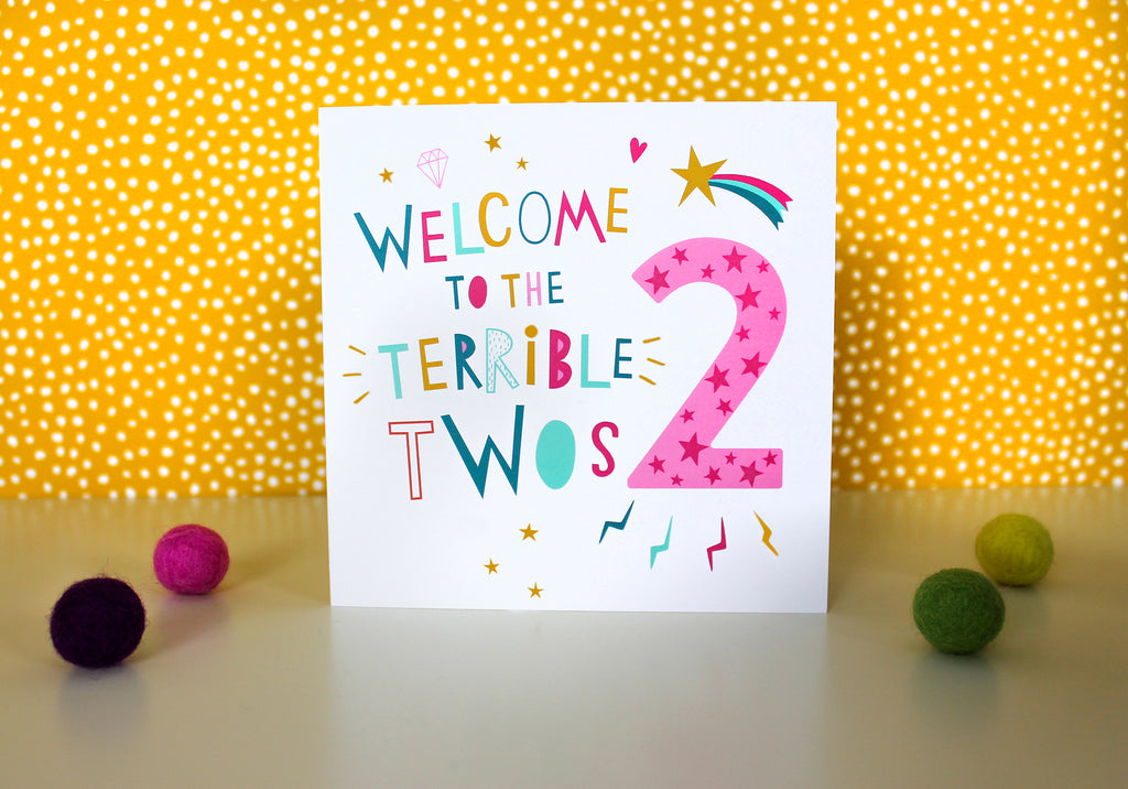 digitally drawn and hand finished girl's birthday card