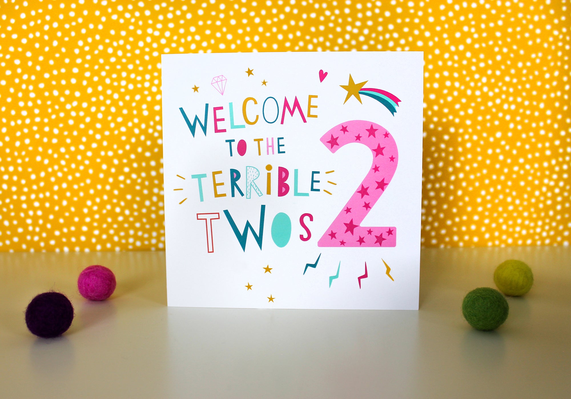 digitally drawn and hand finished girl's birthday card