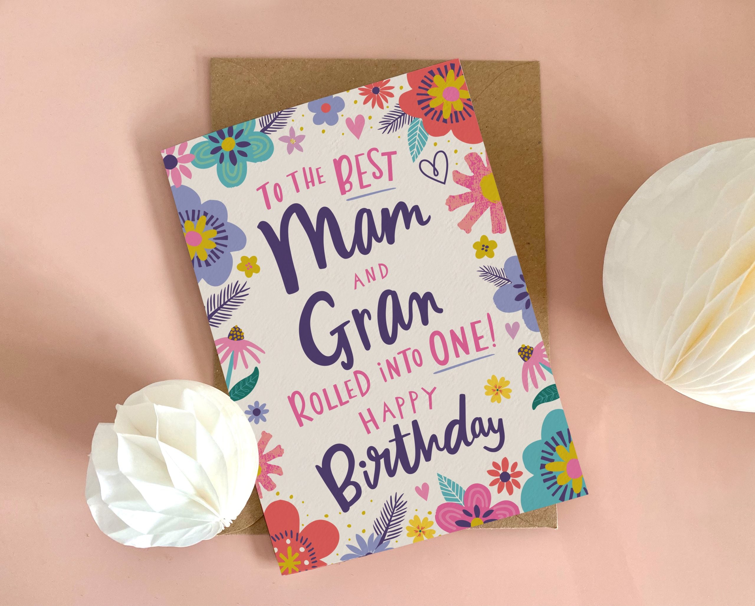 Mam and Gran Birthday Card