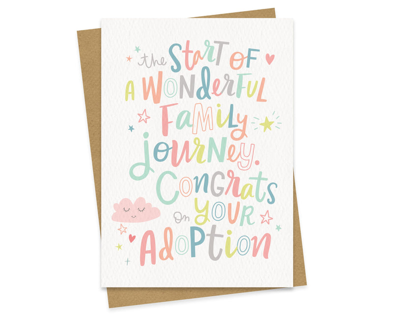 digitally drawn and hand finished adoption card