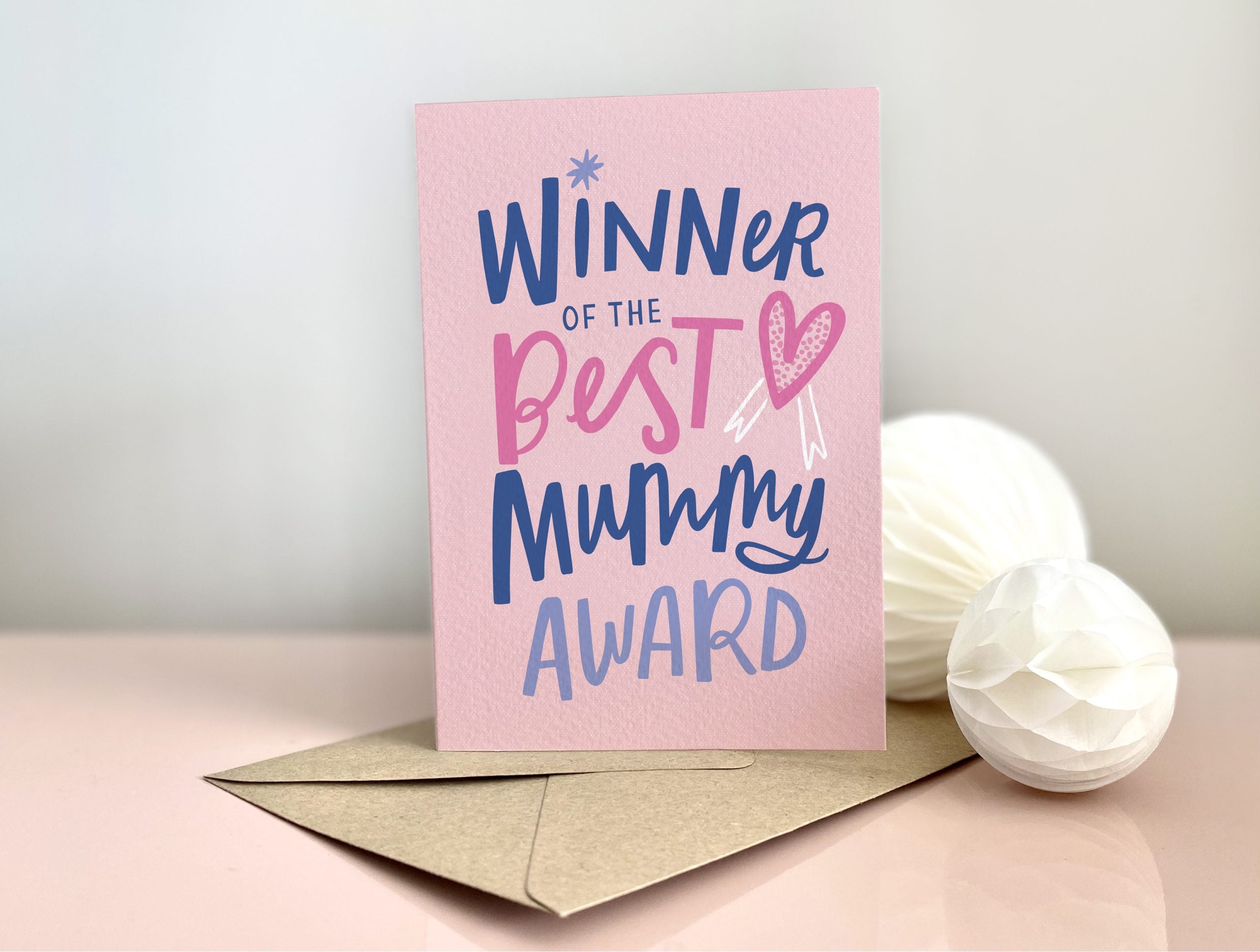 digitally drawn and hand finished mother's day card