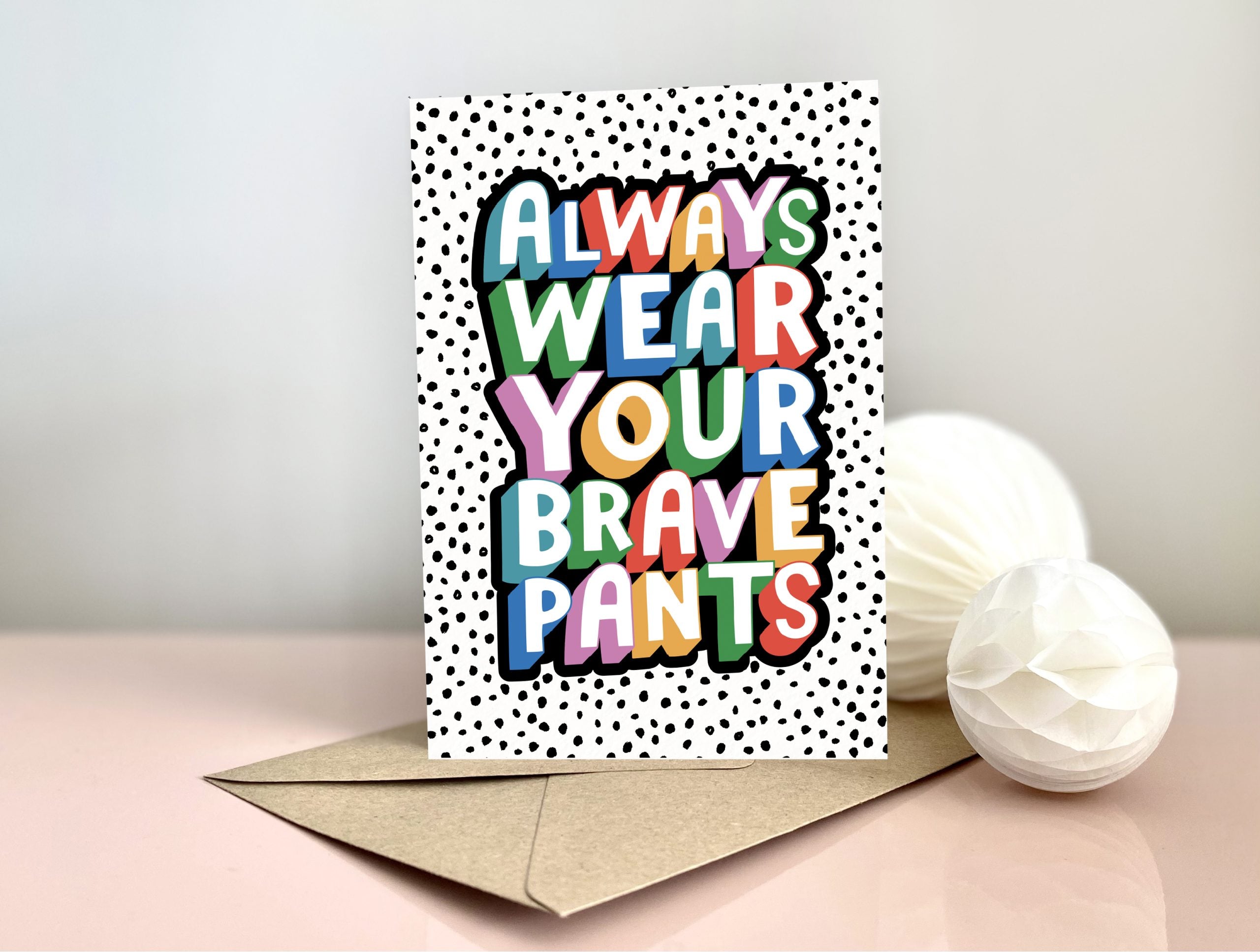 hand drawn digitally finished uplifting greetings card