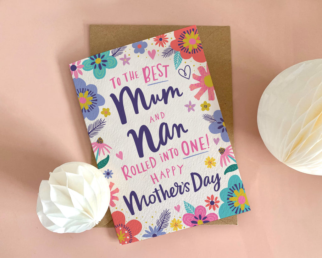 digitally drawn and hand finished mother's day card